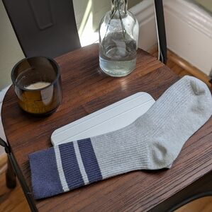 Men's Gray and Blue Striped Socks